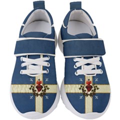 Quebec Flag Drapeau Québec Patriote Carillon Sacré-coeur Christian Catholic Old Vintage With Fleurs De Lys Kids  Velcro Strap Shoes by Quebec