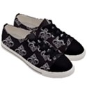 French France Fleur De Lys Metal Pattern black and white antique vintage black rocker Men s Low Top Canvas Sneakers View3