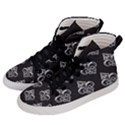 French France Fleur De Lys Metal Pattern black and white antique vintage black rocker Women s Hi-Top Skate Sneakers View2