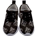 French France Fleur De Lys Metal Pattern black and white antique vintage black rocker Kids Athletic Shoes View1