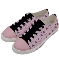 Gadsden Flag Don t Tread On Me Light Pink And Black Pattern With American Stars Men s Low Top Canvas Sneakers by snek