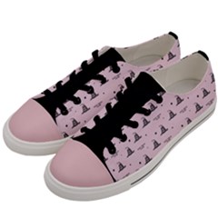 Gadsden Flag Don t Tread On Me Light Pink And Black Pattern With American Stars Women s Low Top Canvas Sneakers by snek