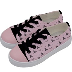 Gadsden Flag Don t Tread On Me Light Pink And Black Pattern With American Stars Kids  Low Top Canvas Sneakers by snek