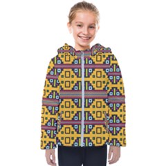 Squares                                               Kids  Hooded Puffer Jacket by LalyLauraFLM