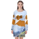 Underwaterdog Long Sleeve Chiffon Shift Dress  View1