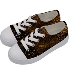 Quantum Physics Wave Particles Kids  Low Top Canvas Sneakers by Wegoenart
