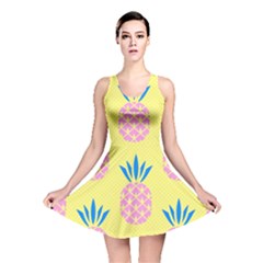 Summer Pineapple Seamless Pattern Reversible Skater Dress by Sobalvarro