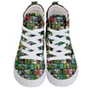 Pepe The Frog Memes of 2019 Picture Patchwork Pattern Kids  Hi-Top Skate Sneakers View1