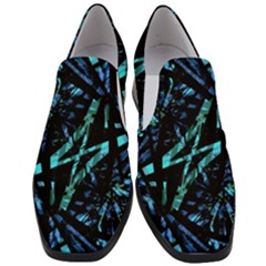 Modern Abstract Geo Print Women Slip On Heel Loafers by dflcprintsclothing