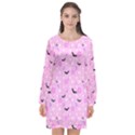 Spooky Pastel Goth  Long Sleeve Chiffon Shift Dress  View1