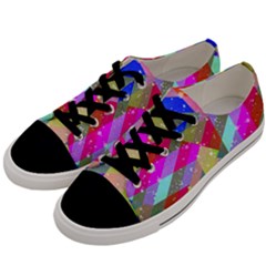 Multicolored Party Geo Design Print Men s Low Top Canvas Sneakers by dflcprintsclothing