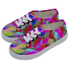 Multicolored Party Geo Design Print Kids  Classic Low Top Sneakers by dflcprintsclothing