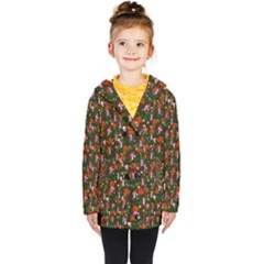 Fiola Pattern Brown Kids  Double Breasted Button Coat by snowwhitegirl