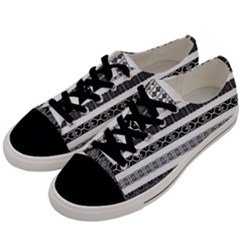 Borders Ikat Ethnic Frame Tribal Men s Low Top Canvas Sneakers by Wegoenart