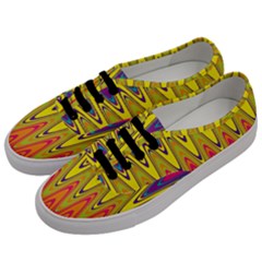 Retro Colorful Waves Background Men s Classic Low Top Sneakers by Nexatart