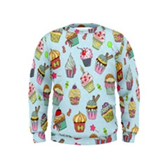 Cupcake Doodle Pattern Kids  Sweatshirt by Sobalvarro