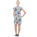 Cupcake Doodle Pattern Cap Sleeve Bodycon Dress View2