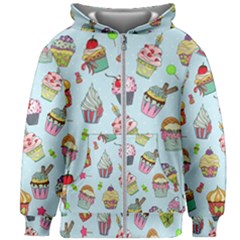 Cupcake Doodle Pattern Kids  Zipper Hoodie Without Drawstring by Sobalvarro