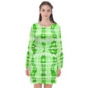 Digital Illusion Long Sleeve Chiffon Shift Dress  View1