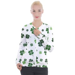 St Patricks Day Pattern Casual Zip Up Jacket by Valentinaart
