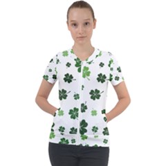 St Patricks Day Pattern Short Sleeve Zip Up Jacket by Valentinaart