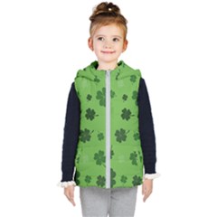 St Patricks Day Kids  Hooded Puffer Vest by Valentinaart