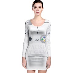 Ipaused2 Long Sleeve Bodycon Dress by ChezDeesTees