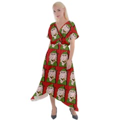 Village Dude - Hillbilly And Redneck - Trailer Park Boys Cross Front Sharkbite Hem Maxi Dress by DinzDas