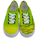 Geometrical lines pattern, asymmetric blocks theme, line art Kids  Classic Low Top Sneakers View1