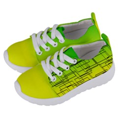 Geometrical Lines Pattern, Asymmetric Blocks Theme, Line Art Kids  Lightweight Sports Shoes by Casemiro