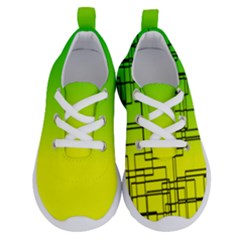 Geometrical Lines Pattern, Asymmetric Blocks Theme, Line Art Running Shoes by Casemiro