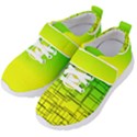 Geometrical lines pattern, asymmetric blocks theme, line art Kids  Velcro Strap Shoes View2