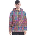 Colorful shapes texture                                                   Men s Hooded Puffer Jacket View1