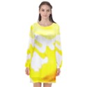 Golden Yellow Rose Long Sleeve Chiffon Shift Dress  View1