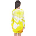 Golden Yellow Rose Long Sleeve Chiffon Shift Dress  View2