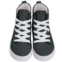 Geometric pattern, army green and black lines, regular theme Kids  Hi-Top Skate Sneakers View1