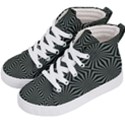 Geometric pattern, army green and black lines, regular theme Kids  Hi-Top Skate Sneakers View2
