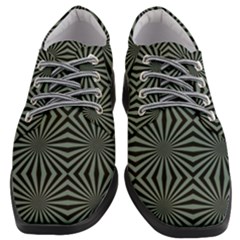 Geometric Pattern, Army Green And Black Lines, Regular Theme Women Heeled Oxford Shoes by Casemiro