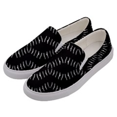 Black And White Geo Print Men s Canvas Slip Ons by dflcprintsclothing