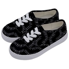 Black And White Geo Print Kids  Classic Low Top Sneakers by dflcprintsclothing