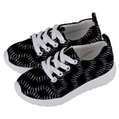 Black And White Geo Print Kids  Lightweight Sports Shoes by dflcprintsclothing