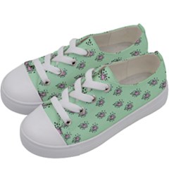 Zodiac Bat Pink Mint Kids  Low Top Canvas Sneakers by snowwhitegirl