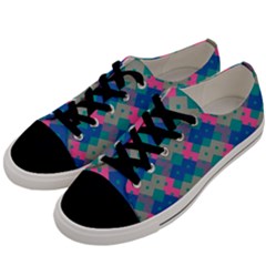 Geo Puzzle Men s Low Top Canvas Sneakers by tmsartbazaar