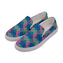 Geo Puzzle Women s Canvas Slip Ons by tmsartbazaar