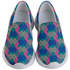 Geo Puzzle Kids Lightweight Slip Ons by tmsartbazaar