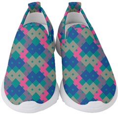 Geo Puzzle Kids  Slip On Sneakers by tmsartbazaar