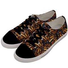 Monarch Butterfly Wings Pattern Men s Low Top Canvas Sneakers by SpinnyChairDesigns