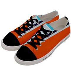 Tri Color Stripes Men s Low Top Canvas Sneakers by tmsartbazaar