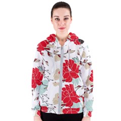 Floral Pattern  Women s Zipper Hoodie by Sobalvarro