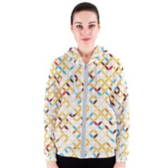 Tekstura-seamless-retro-pattern Women s Zipper Hoodie by Sobalvarro